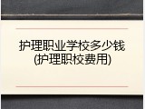 护理职业学校多少钱(护理职校费用)
