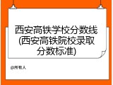 西安高铁学校分数线(西安高铁院校录取分数标准)