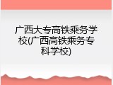 广西大专高铁乘务学校(广西高铁乘务专科学校)