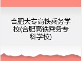 合肥大专高铁乘务学校(合肥高铁乘务专科学校)
