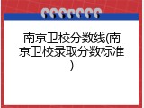 南京卫校分数线(南京卫校录取分数标准)