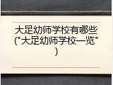 大足幼师学校有哪些("大足幼师学校一览")