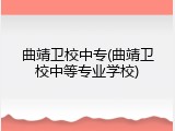 曲靖卫校中专(曲靖卫校中等专业学校)