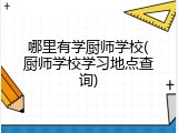 哪里有学厨师学校(厨师学校学习地点查询)