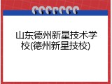 山东德州新星技术学校(德州新星技校)