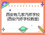 西安有几家汽修学校(西安汽修学校数量)