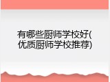 有哪些厨师学校好(优质厨师学校推荐)