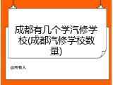 成都有几个学汽修学校(成都汽修学校数量)