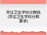 枣庄卫生学校分数线(枣庄卫生学校分数要求)