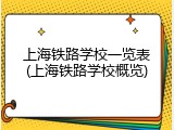上海铁路学校一览表(上海铁路学校概览)