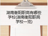 湖南衡阳职高有哪些学校(湖南衡阳职高学校一览)