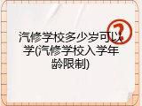 汽修学校多少岁可以学(汽修学校入学年龄限制)