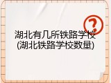 湖北有几所铁路学校(湖北铁路学校数量)