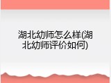 湖北幼师怎么样(湖北幼师评价如何)