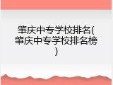 肇庆中专学校排名(肇庆中专学校排名榜)