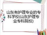 山东有护理专业的专科学校(山东护理专业专科院校)