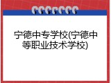 宁德中专学校(宁德中等职业技术学校)