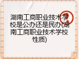 湖南工商职业技术学校是公办还是民办(湖南工商职业技术学校性质)