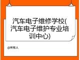 汽车电子维修学校(汽车电子维护专业培训中心)