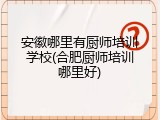安徽哪里有厨师培训学校(合肥厨师培训哪里好)
