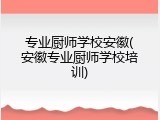 专业厨师学校安徽(安徽专业厨师学校培训)