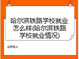 哈尔滨铁路学校就业怎么样(哈尔滨铁路学校就业情况)