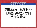 西昌幼师专科学校分数线(西昌幼师专科学校分数线)