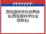 西餐厨师学校世界排名(西餐厨师学校全球排名)