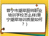 普宁市潮菜厨师职业培训学校怎么样(普宁潮菜培训质量如何？)