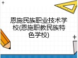 恩施民族职业技术学校(恩施职教民族特色学校)