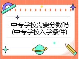 中专学校需要分数吗(中专学校入学条件)