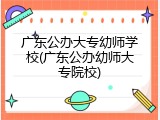 广东公办大专幼师学校(广东公办幼师大专院校)
