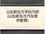 山东新东方学校汽修(山东新东方汽车维修教育)