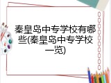 秦皇岛中专学校有哪些(秦皇岛中专学校一览)
