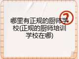 哪里有正规的厨师学校(正规的厨师培训学校在哪)