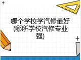 哪个学校学汽修最好(哪所学校汽修专业强)