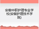 安徽中职护理专业学校(安徽护理技术学院)