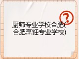 厨师专业学校合肥(合肥烹饪专业学校)