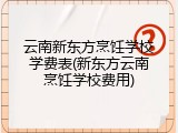 云南新东方烹饪学校学费表(新东方云南烹饪学校费用)