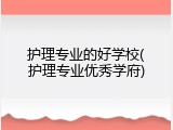 护理专业的好学校(护理专业优秀学府)