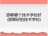 邯郸哪个技术学校好(邯郸好的技术学校)