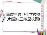 重庆三峡卫生学校图片(重庆三峡卫校图)