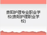 贵阳护理专业职业学校(贵阳护理职业学校)
