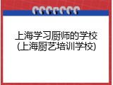 上海学习厨师的学校(上海厨艺培训学校)