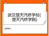 武汉楚天汽修学校(楚天汽修学院)