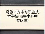 乌鲁木齐中专职业技术学校(乌鲁木齐中专职校)