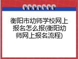 衡阳市幼师学校网上报名怎么报(衡阳幼师网上报名流程)