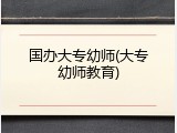 国办大专幼师(大专幼师教育)