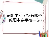 咸阳中专学校有哪些(咸阳中专学校一览)