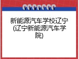 新能源汽车学校辽宁(辽宁新能源汽车学院)